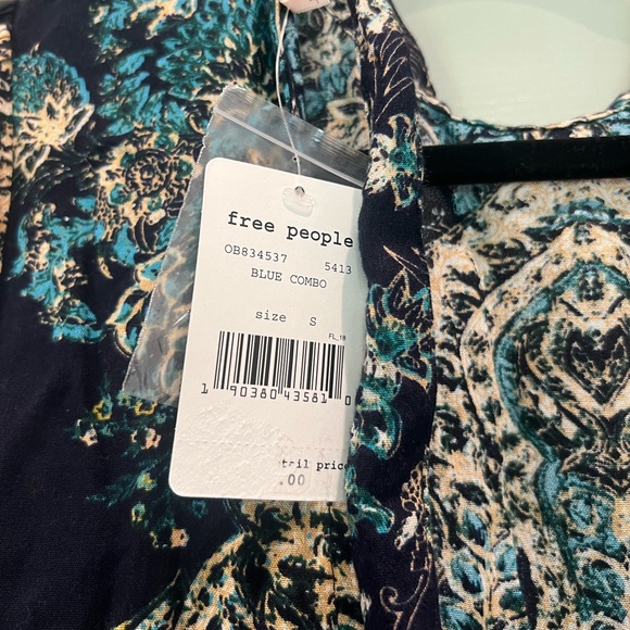 Free People High Neck Mini Dress with Tie KeyHole Back and Flared Sleeves - Picture 5 of 5